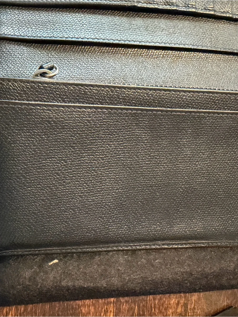 Authentic Vintage CHANEL Black Leather Wallet with Gold Snap